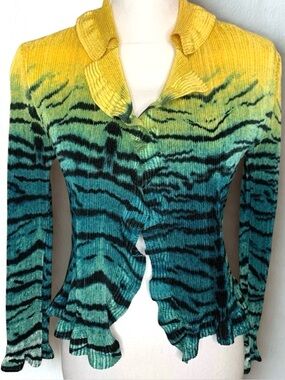 Caeliann Cardigan Sweater Animal Print Small NWOT